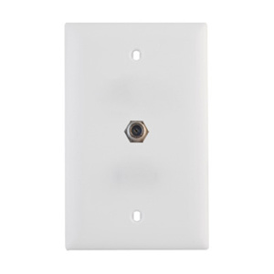 Pass & Seymour Standard Coax Wallplates 1 Gang White High-Impact Plastic
