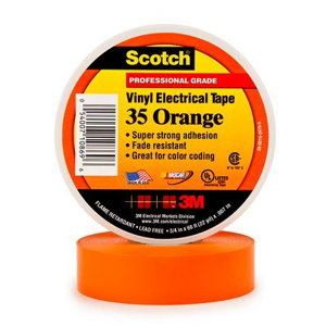 3M 35 Series Vinyl Electrical Tape 3/4 in x 66 ft 7 mil Orange