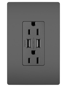 Pass & Seymour Combination USB Devices 15 A, 3.1 A 125 V 2 USB/Duplex 5-15R