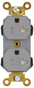 Leviton M5362S Series Duplex Receptacles 20 A Extra Heavy-Duty Industrial Specification Grade Gray