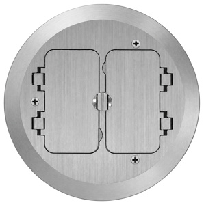<em class="search-results-highlight">Leviton</em> FBC2F Concrete Floor Box Cover Plates 2 standard Decora receptacles, QuickPort inserts Brass Metallic