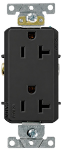 Leviton 16352 Series Duplex Receptacles 20 A 125 V 2P3W 5-20R Heavy-Duty Industrial Specification Grade Decora® Black