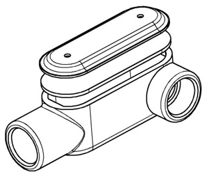 ABB Thomas & Betts Type LL Conduit Bodies Iron 1-1/2 in Cover, Gasket Included
