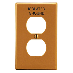 Hubbell Wiring Standard Duplex Wallplates 1 Gang Orange Nylon Isolated Ground Device