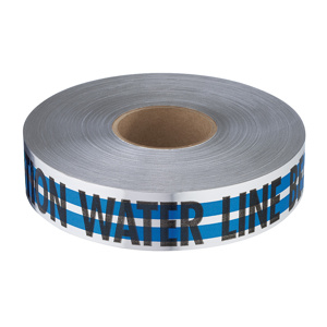 Milwaukee Barricade Tape Silver<multisep/>Black<multisep/>Blue 3 in x 1000 ft Caution Water Line Below