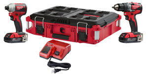 Milwaukee M18™ 2-Tool Combination Kits 2 Piece 1/2 in Compact Drill/Driver, 1/4 in Hex Compact Impact Driver Cordless