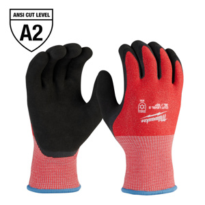 Milwaukee Insulated Dipped Winter Gloves XL Red<multisep/>Black Acrylic, Latex, Nylon *Contains Latex No Flame Resistance