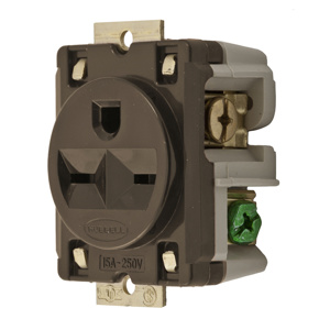Hubbell Wiring Straight Blade Single Receptacles