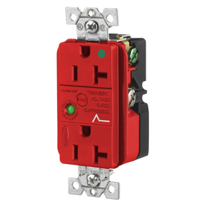 Hubbell Wiring Straight Blade Surge Protection Decorator Duplex Receptacles