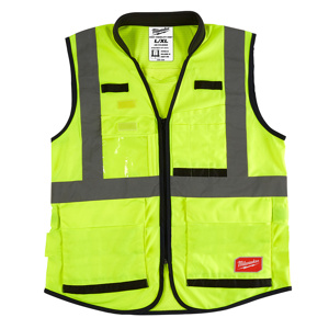 Milwaukee High Vis Reflective Full Zip Vests Large/XL High Vis Yellow