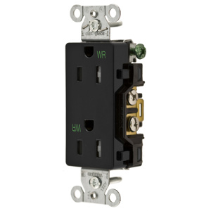 Hubbell Wiring Straight Blade Decorator Duplex Receptacles