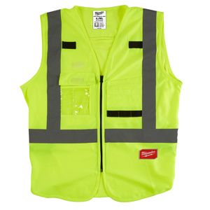 Milwaukee High Vis Reflective Full Zip Vests 2XL/3XL High Vis Yellow