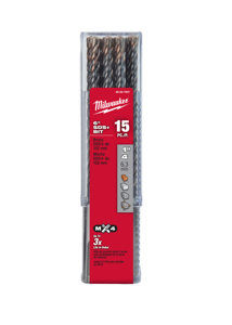 Milwaukee 4-Cutter Carbide Tip Hammer Drill Bits 1/4 x 6 in Carbide Tip SDS Plus® Shank 13/32 in
