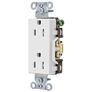 Hubbell Wiring Straight Blade Decorator Duplex Receptacles