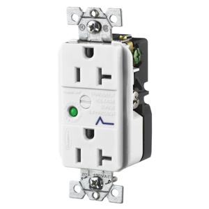 Hubbell Wiring Straight Blade Surge Protection Decorator Duplex Receptacles