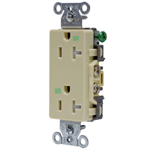 Hubbell Wiring Straight Blade Decorator Duplex Receptacles