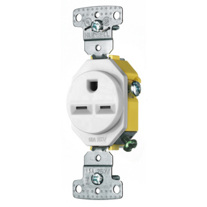 Hubbell Wiring Straight Blade Single Receptacles