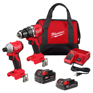 Milwaukee M18™ 2-Tool Combination Kits 2 Piece 1/2 in Compact Hammer Drill/Driver, Compact 1/4 in Hex 3-Speed Impact Driver Cordless