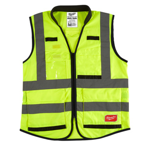 Milwaukee High Vis Reflective Full Zip Vests 2XL/3XL High Vis Yellow