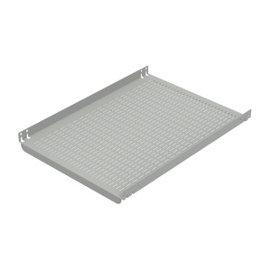 Fixed Shelf, fits 19 in Rack A, Light Gray, Steel