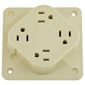 Hubbell Wiring Straight Blade Quadruplex Receptacles