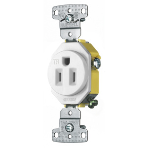 Hubbell Wiring Straight Blade Single Receptacles