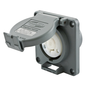 Hubbell Wiring Covered Locking Single Receptacles
