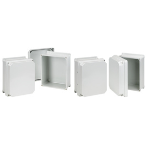 Raised Cover Hinged with Screws Type 4X, 17.48x15.77x9.44, Fiberglass