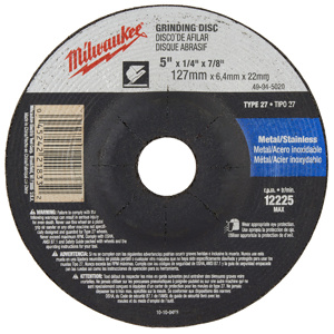 Milwaukee Grinding Discs 5 x 1/4 x 7/8 in T27
