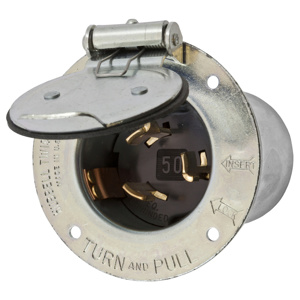 Hubbell Wiring Covered Locking Flanged Inlets