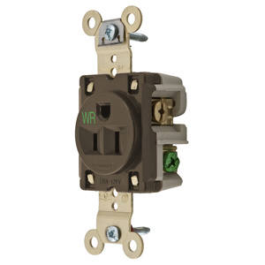 Hubbell Wiring Straight Blade Single Receptacles