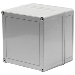 VM Flat Opaque Screw Cover Type 4X, 7.00x7.00x5.02, Lt Gray, Polyester