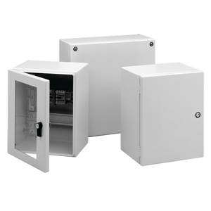 InLine Enclosure with Window Type 4, 200x150x120mm, Light Gray, Mild Steel