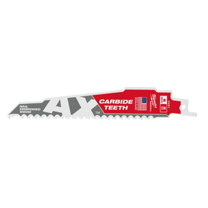 Milwaukee SAWZALL® Reciprocating Saw Blades 5 Piece 5 TPI 6 in Drywall, Durlock, Nail-embedded Wood, Plaster, Shingles Fang Tip