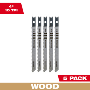 Milwaukee Jigsaw Blades 5 Piece 10 TPI 4 in Wood