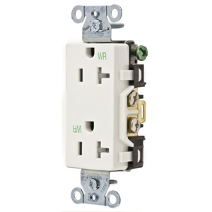 Hubbell Wiring Straight Blade Decorator Duplex Receptacles