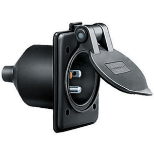 Hubbell Wiring Covered Straight Blade Non-locking Flanged Inlets