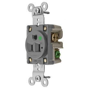 Hubbell Wiring Straight Blade Single Receptacles