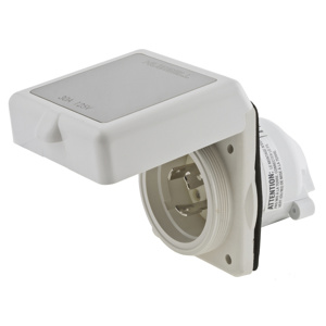 Hubbell Wiring Covered Locking Single Receptacles