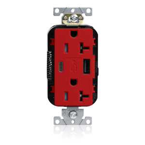 M58AC-R LEVLOK COMBO TR DPLX DECORA RCPT