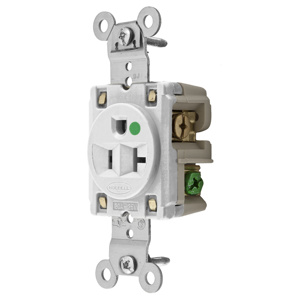Hubbell Wiring Straight Blade Single Receptacles
