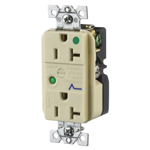 Hubbell Wiring Straight Blade Surge Protection Decorator Duplex Receptacles