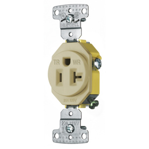 Hubbell Wiring Straight Blade Single Receptacles