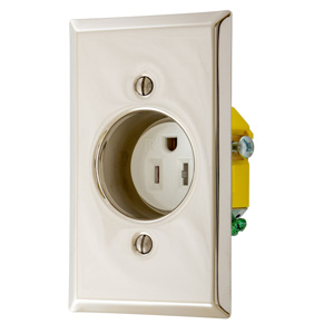 Hubbell Wiring Straight Blade Recessed Single Receptacles