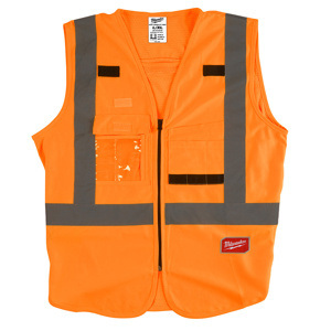 Milwaukee High Vis Reflective Full Zip Vests Large/XL High Vis Orange