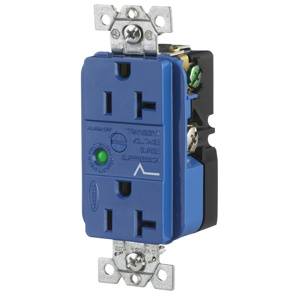 Hubbell Wiring Straight Blade Surge Protection Decorator Duplex Receptacles