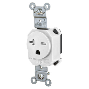 Hubbell Wiring Straight Blade Single Receptacles