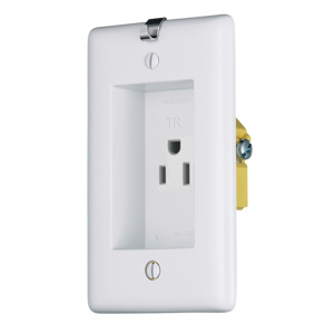 Hubbell Wiring Straight Blade Recessed Single Receptacles