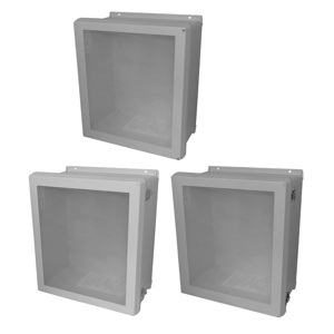 VJB Flat Cover Bonded Window Type 4X, 17.32x15.32x6.67, Lt Gray, FRP, HWPL