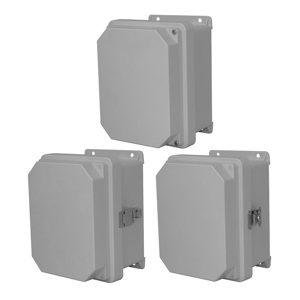 RVJ Raised Opaque Cover Type 4X, 17.32x15.32x6.67, Lt Gray, FRP, HW